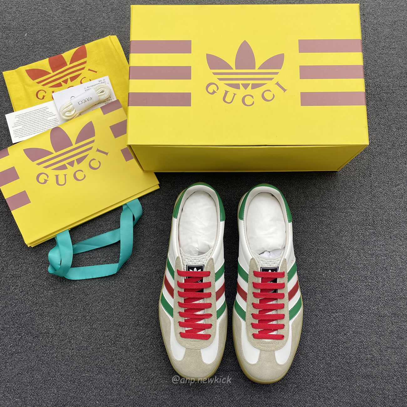 Adidas X Gucci Gazelle White Green Red 726487 Aaa43 9547 (8) - newkick.app